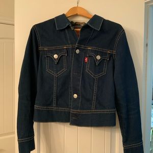 Dark denim, Levi jean jacket.